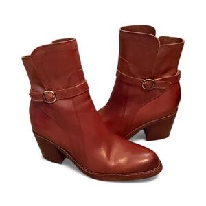 Sam Edelman SIMONA BLOCK HEEL BOOTIE in Burnt Brandy size 6.5